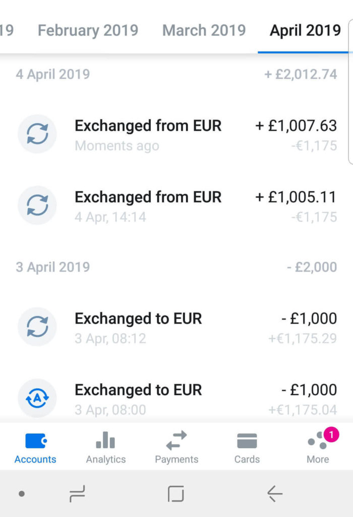 revolut moving money between currency to generate money